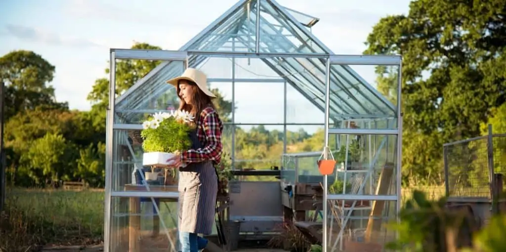 A Women with Greenhouse